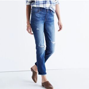 Madewell Women High Rise The Slim Boyjean: Rip and Repair Edition  |  Size:  24